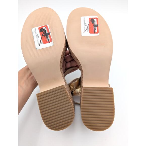 Nordstrom Claudia Platform Sandal Ankle Strap Women's Gold Size US8M EU39 - Picture 8 of 13